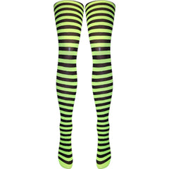 Silver Legs Striped Semi-Opaque Tights (One Size & XL)