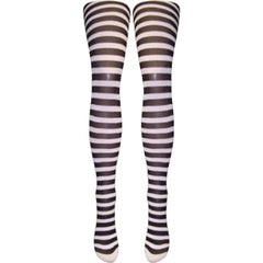 Silver Legs Striped Semi-Opaque Tights (One Size & XL)