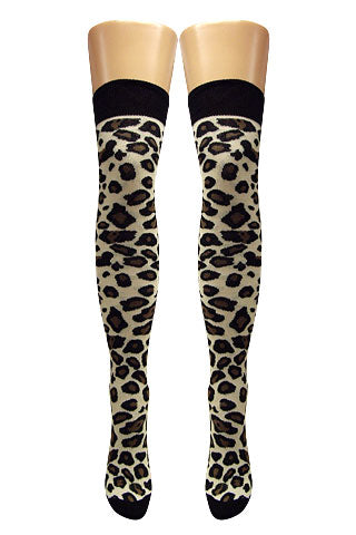 Leopard Over Knee Socks