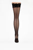 Seam Fishnet Lace Top Hold Ups