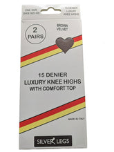 Silver Legs 15 Denier 2 Pair Pack Knee Highs
