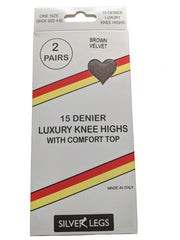 Silver Legs 15 Denier 2 Pair Pack Knee Highs