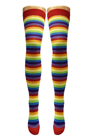 Rainbow Stripes Over Knee Socks