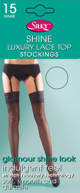 Shine 15 Denier Lace Top Stockings