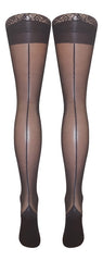 Stiletto Seam & Heel Lace Top Hold Ups