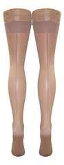 Stiletto Seam & Heel Lace Top Hold Ups