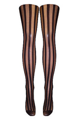 Silver Legs Sheer Vertical Stripe Tights