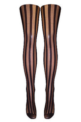 Silver Legs Sheer Vertical Stripe Tights