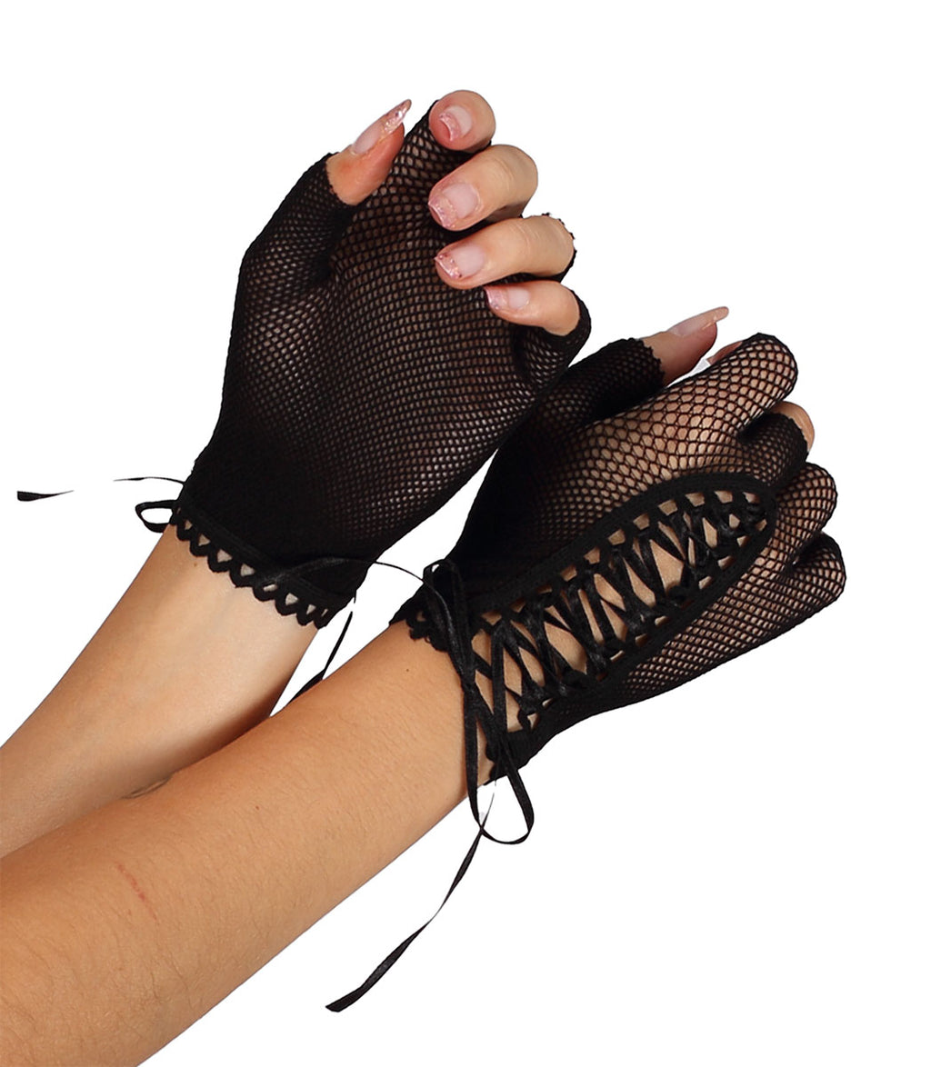 Fishnet Lace Up Gloves – The Hosiery Company