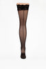 Seam Fishnet Lace Top Hold Ups