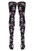 Silver Legs Embossed Roses Tights