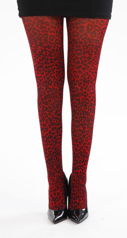 Silver Legs Leopard Print Tights