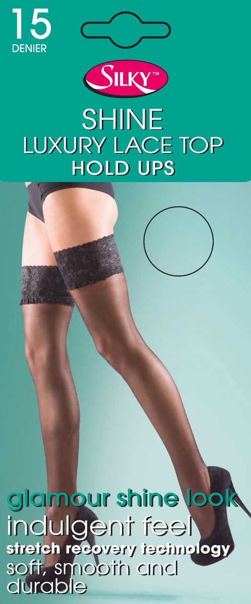 Shine 15 Denier Lace Top Hold Ups