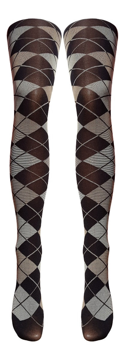Argyle Check Scottish Opaque Pattern Tights