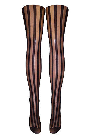 Silver Legs Sheer Vertical Stripe Tights